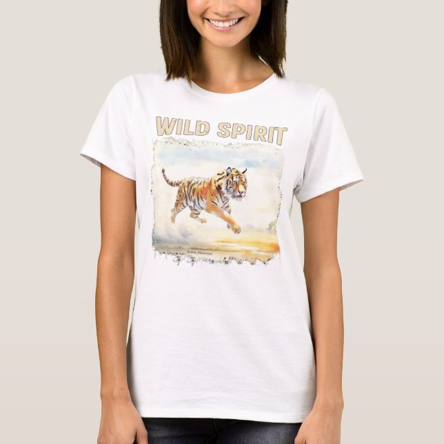 Tiger i aktion - Vild ande T Shirt (Framsida)