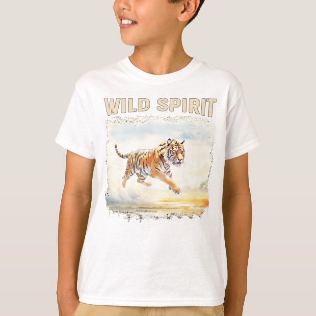 Tiger i aktion - Vild ande T Shirt (Framsida)