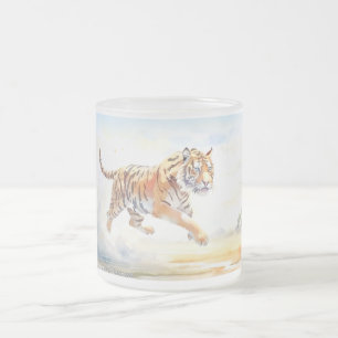 Tiger i åtgärd 3 frostad glasmugg