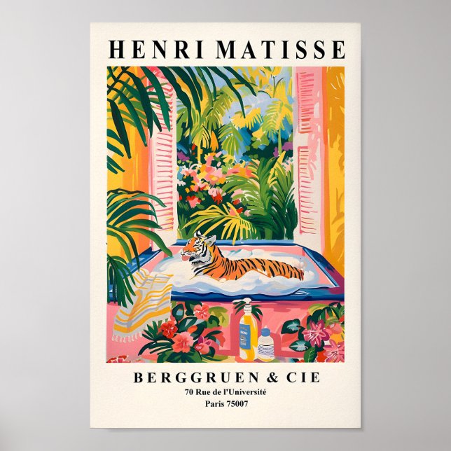 Tiger i badkar Funny Poster, dopamindeka, Mat Poster (Framsidan)