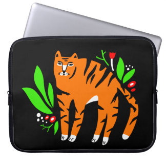 Tiger i blommor Electronics Bag Laptop Fodral