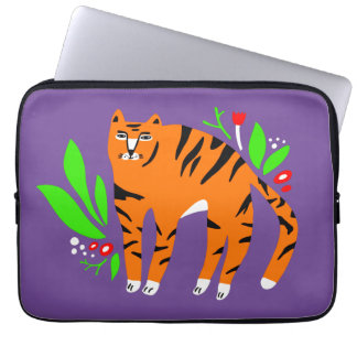 Tiger i blommor laptop fodral