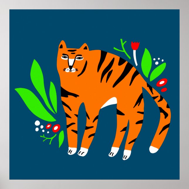 Tiger i blommor poster (Framsidan)