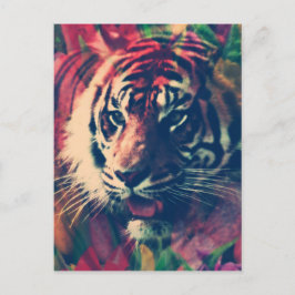 Tiger i blomsterfältet vykort