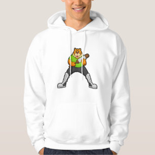 Tiger i Cricket med Cricket fladdermus Hoodie
