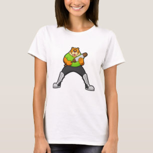Tiger i Cricket med Cricket fladdermus T Shirt