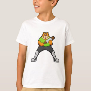 Tiger i Cricket med Cricket fladdermus T Shirt