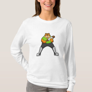 Tiger i Cricket med Cricket fladdermus T Shirt