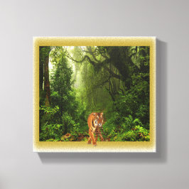 tiger i djungelduk canvastryck