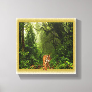 tiger i djungelduk canvastryck