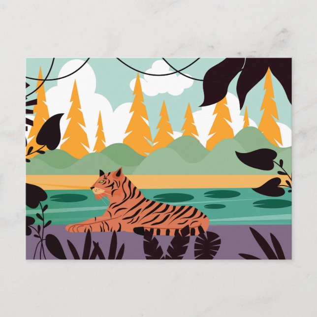 Tiger i djungeln 2 vykort (Framsida)