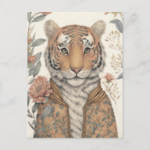 Tiger i en jacka vykort