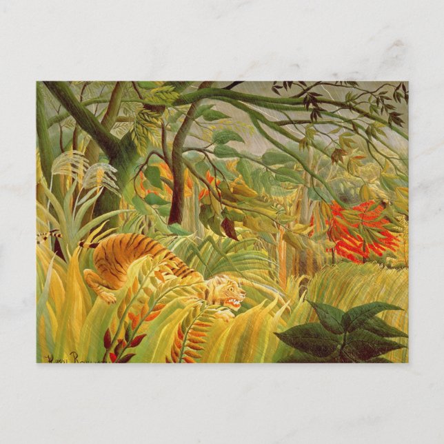 Tiger i en Tropical Storm 1891 Vykort (Framsida)