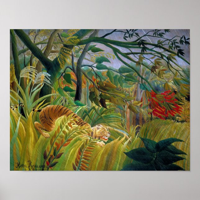 Tiger i en Tropical Storm, Rousseau Poster (Framsidan)