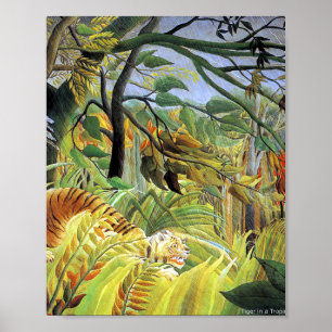 Tiger i en tropisk storm av Henri Rousseau Poster