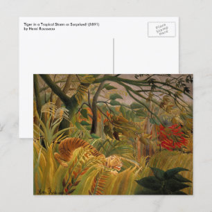 Tiger i en tropisk storm av Henri Rousseau Vykort