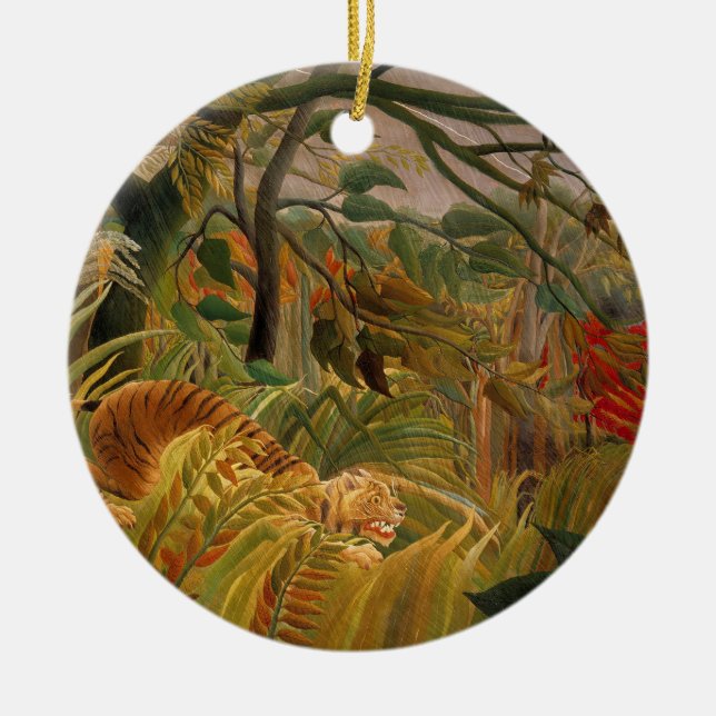 Tiger i ett Tropical Storm av Henri Rousseau Julgransprydnad Keramik (Framsidan)
