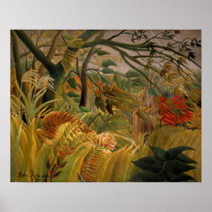 Tiger i ett Tropical Storm av Henri Rousseau Poster