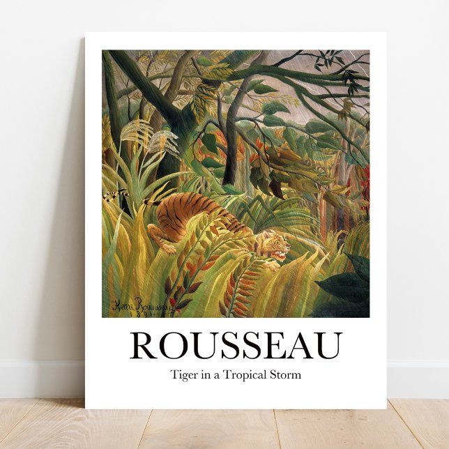 Tiger i ett Tropical Storm av Henri Rousseau Poster (Roar into Paradise! Rousseau's "Tiger in a Tropical Storm" poster)