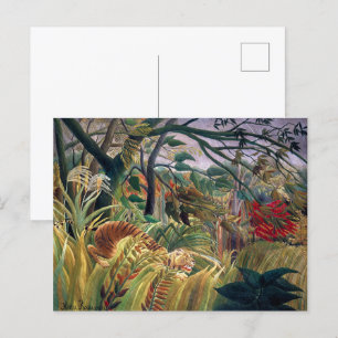 Tiger i ett Tropical Storm Henri Rousseau Vykort