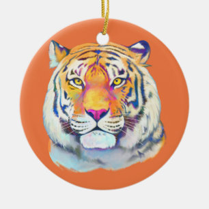Tiger i Färger Julgransprydnad Keramik