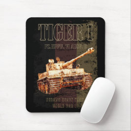 Tiger I German Heavy Tank WWII med Tyskland Flagga Musmatta