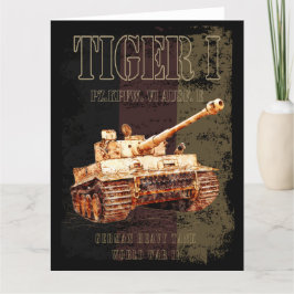 Tiger I German Heavy Tank WWII med Tyskland Flagga Tack Kort