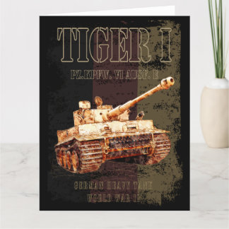 Tiger I German Heavy Tank WWII med Tyskland Flagga Tack Kort