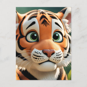 Tiger i jungle Anime, vykort för postkorsning