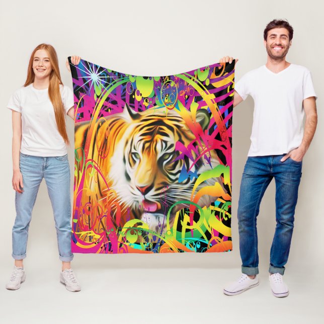 Tiger i Jungle Fleece Blanket (På plats)