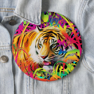 Tiger i jungle-knappen knapp