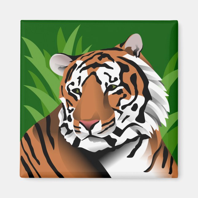 Tiger i Jungle Magnet (Framsidan)