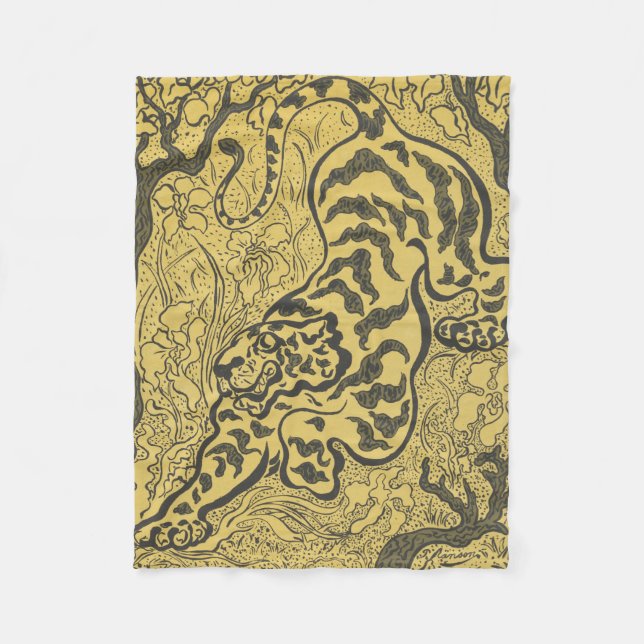 Tiger i Jungle (Vild Animal) (av Paul Ranson) Fleecefilt (Framsidan)