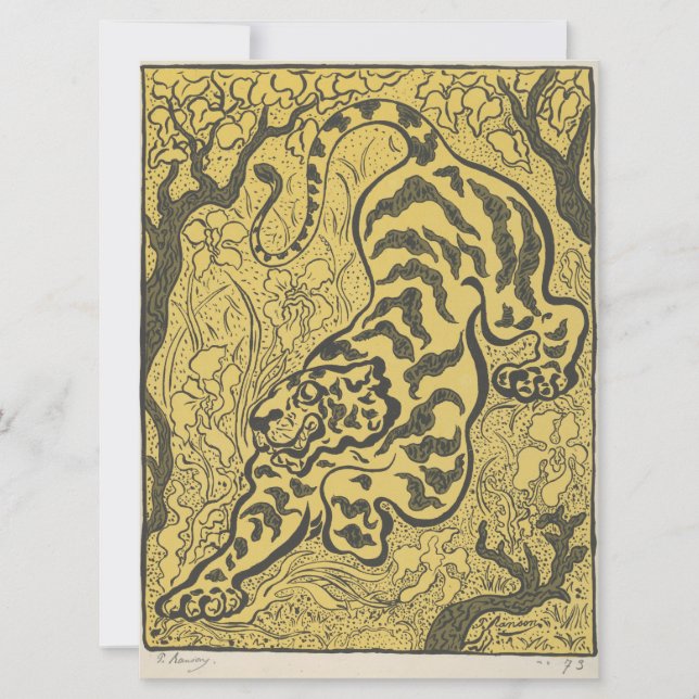 Tiger i Jungle (Vild Animal) (av Paul Ranson) Kort (Framsida)