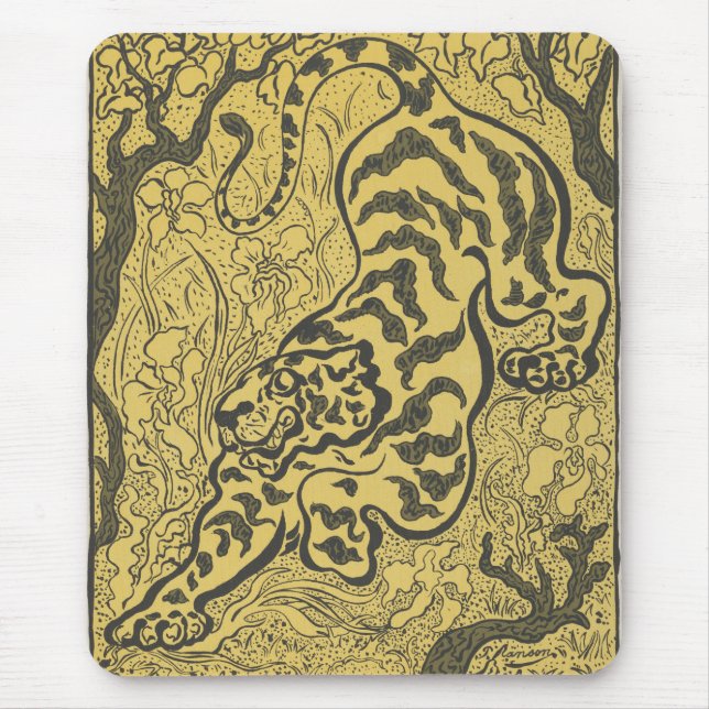 Tiger i Jungle (Vild Animal) (av Paul Ranson) Musmatta (Framsidan)