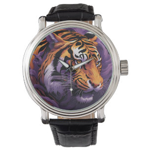 Tiger i lila armbandsur