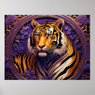 Tiger i lila poster