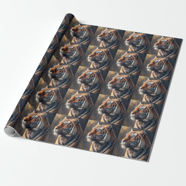 Tiger i naturen 30 tum x 6 fot Papper insvällning, Presentpapper (Utrullad)