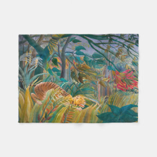 Tiger i Storm Tropical Forest Exotic Jungle Fleecefilt