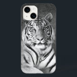 Tiger i svartvitt<br><div class="desc">Ett svart och vitt fotografi av en sibiisk tiger från porträtt.</div>