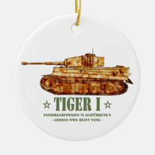 Tiger I Världskrig Två tyska Heavy Tank Panzer WW2 Julgransprydnad Keramik
