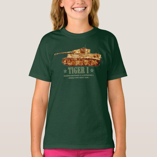 Tiger I Världskrig Två tyska Heavy Tank Panzer WW2 T Shirt (Framsida)