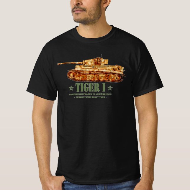 Tiger I Världskrig Två tyska Heavy Tank Panzer WW2 T Shirt (Framsida)