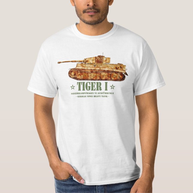 Tiger I Världskrig Två tyska Heavy Tank Panzer WW2 T Shirt (Framsida)