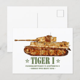 Tiger I Världskrig Två tyska Heavy Tank Panzer WW2 Vykort