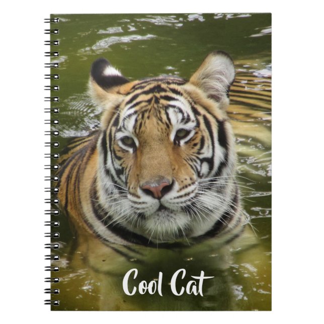 Tiger i vatten anteckningsbok (Framsidan)