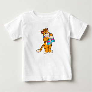 Tiger i vinter med Scarf T Shirt