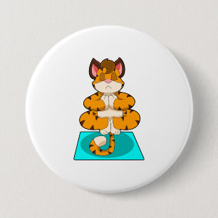 Tiger i Yoga på Yoga-mattan Knapp