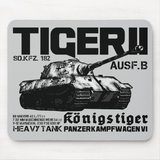 Tiger II Mousepad Musmatta (Framsidan)