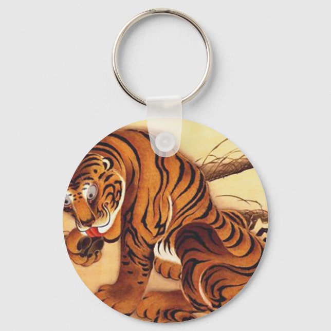 Tiger Illustration av Ito Jakuchu Nyckelring (Framsida)